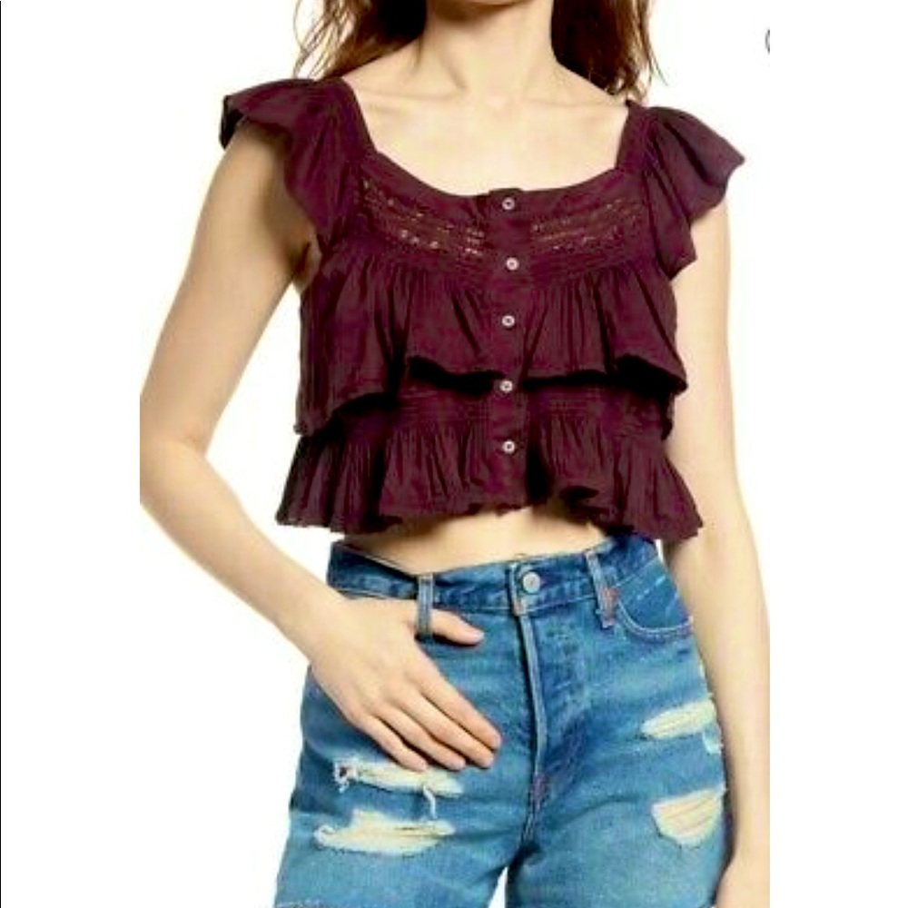 Sunny days free people crop top lace